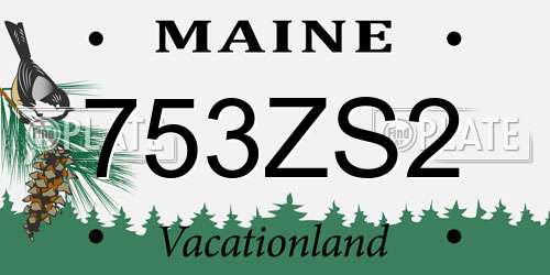 753ZS2 Maine License Plate