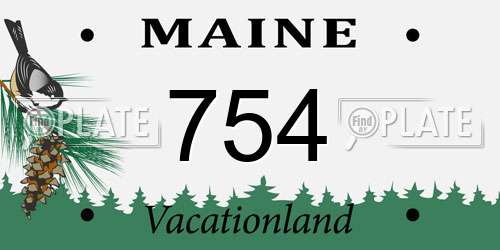 754 Maine License Plate