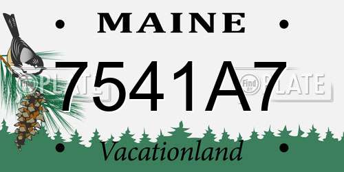 7541A7 Maine License Plate