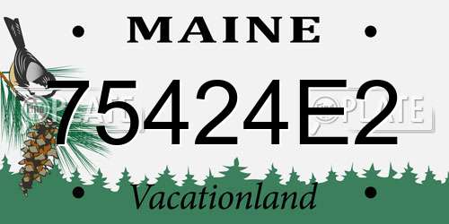 75424E2 Maine License Plate
