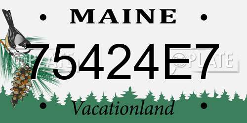 75424E7 Maine License Plate