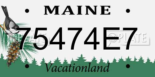 75474E7 Maine License Plate