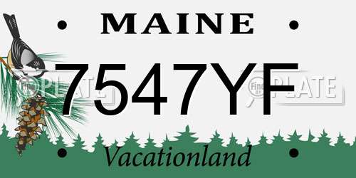 7547YF Maine License Plate