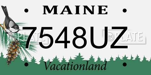 7548UZ Maine License Plate