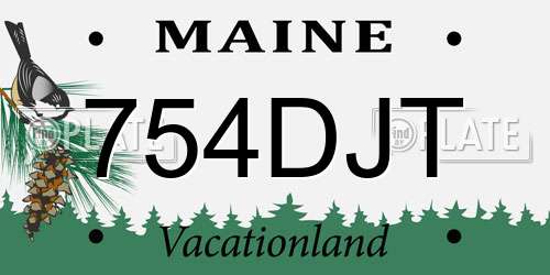 754DJT Maine License Plate