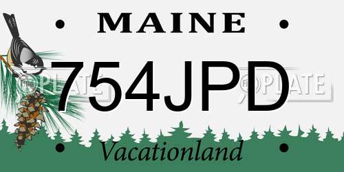 754JPD Maine License Plate