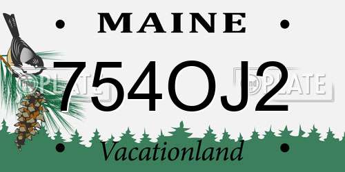 754OJ2 Maine License Plate