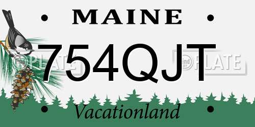 754QJT Maine License Plate