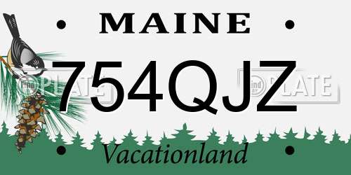 754QJZ Maine License Plate