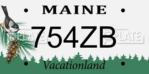 754ZB Maine License Plate