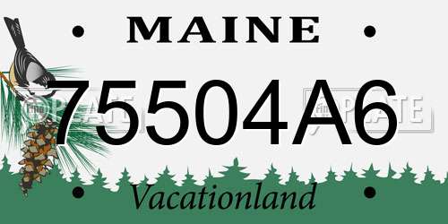 75504A6 Maine License Plate