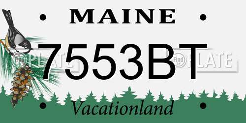 7553BT Maine License Plate