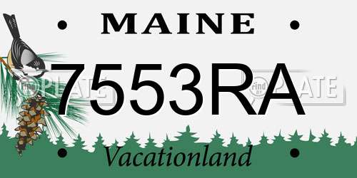 7553RA Maine License Plate