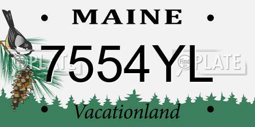 7554YL Maine License Plate