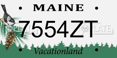 7554ZT Maine License Plate