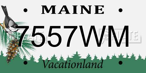 7557WM Maine License Plate