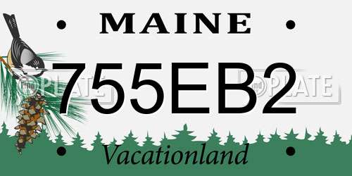 755EB2 Maine License Plate