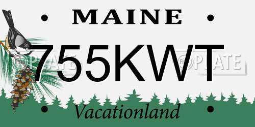 755KWT Maine License Plate