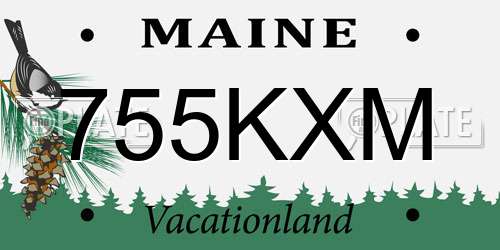 755KXM Maine License Plate