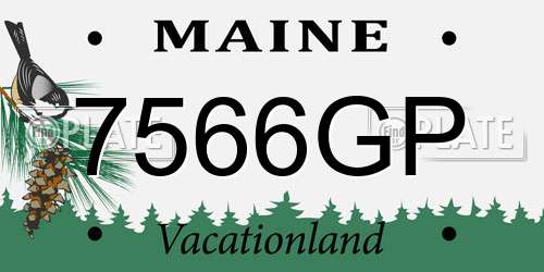7566GP Maine License Plate