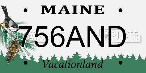 756AND Maine License Plate