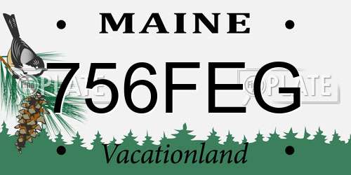 756FEG Maine License Plate