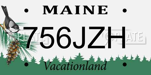 756JZH Maine License Plate