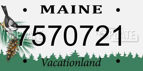 7570721 Maine License Plate