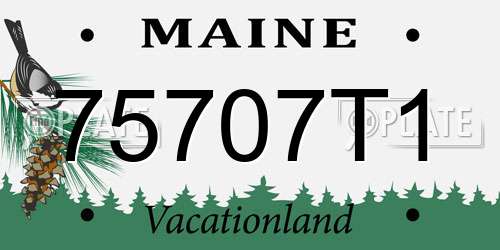 75707T1 Maine License Plate