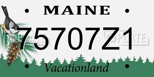 75707Z1 Maine License Plate