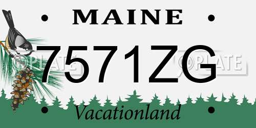 7571ZG Maine License Plate