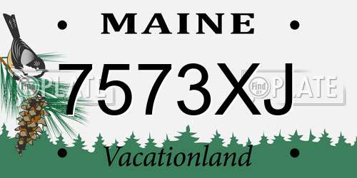 7573XJ Maine License Plate