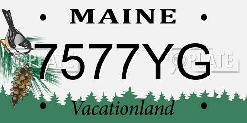7577YG Maine License Plate