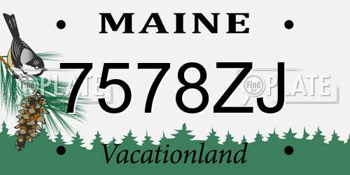 7578ZJ Maine License Plate