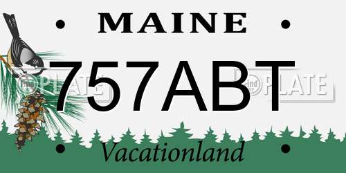 757ABT Maine License Plate