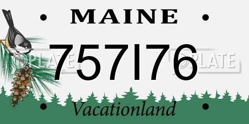 757I76 Maine License Plate