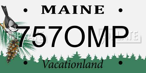 757OMP Maine License Plate