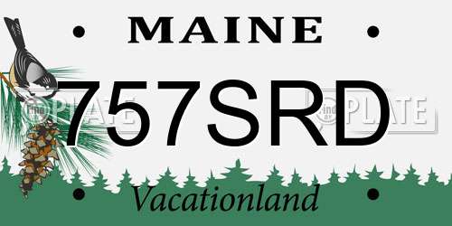 757SRD Maine License Plate