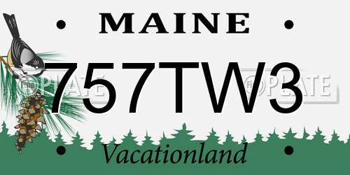 757TW3 Maine License Plate