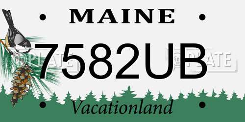 7582UB Maine License Plate