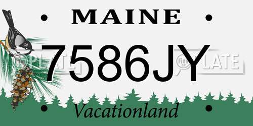 7586JY Maine License Plate
