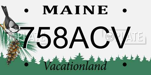 758ACV Maine License Plate