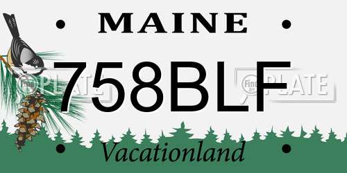 758BLF Maine License Plate