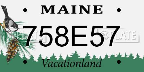 758E57 Maine License Plate