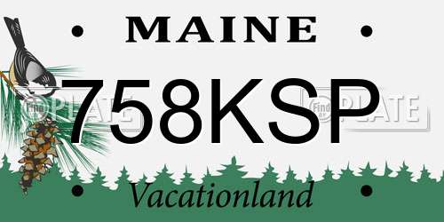 758KSP Maine License Plate