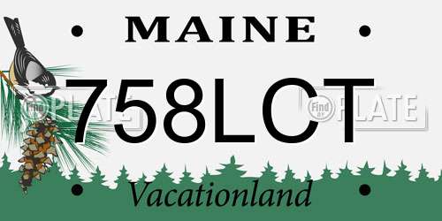 758LCT Maine License Plate