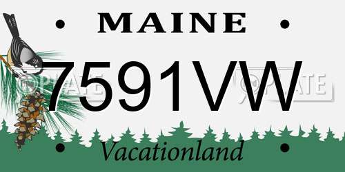 7591VW Maine License Plate