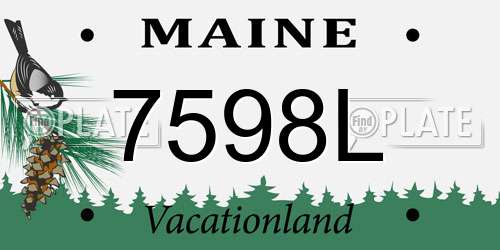 7598L Maine License Plate