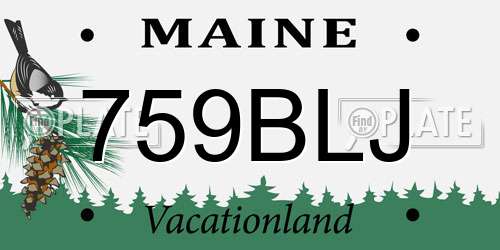 759BLJ Maine License Plate