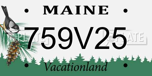 759V25 Maine License Plate